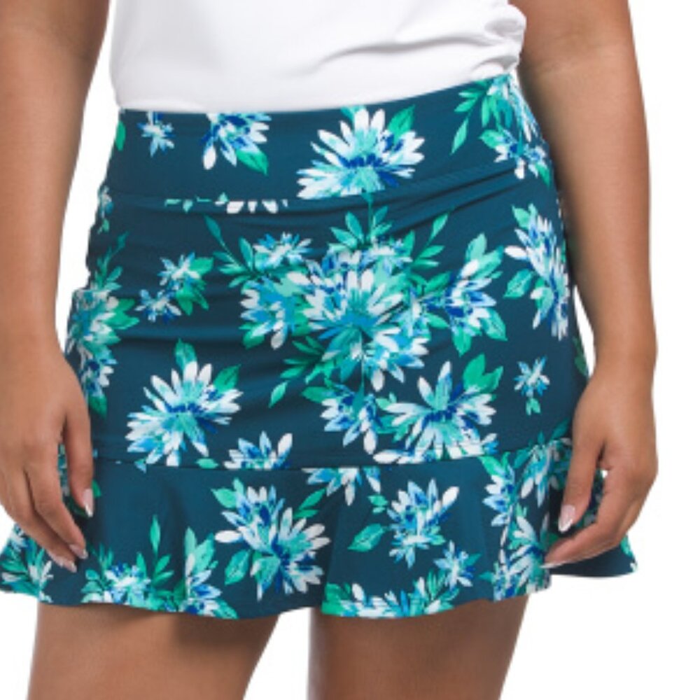 TOMMY BAHAMA Upf 50 Printed Ruffle Hem Golf Tennis Skort XS S M XL Floral NWT